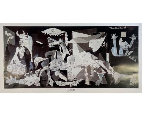 After Pablo Picasso (Spanish, 1881-1973) 

Guernica 
Printed in Italy by S.I.A.E. in 2000
Offset lithograph print poster 
Mea