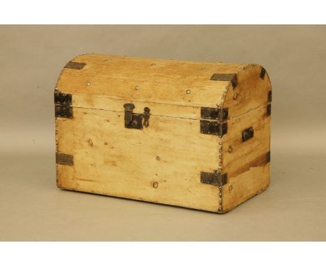 A dome top trunk, 83.5cm wide