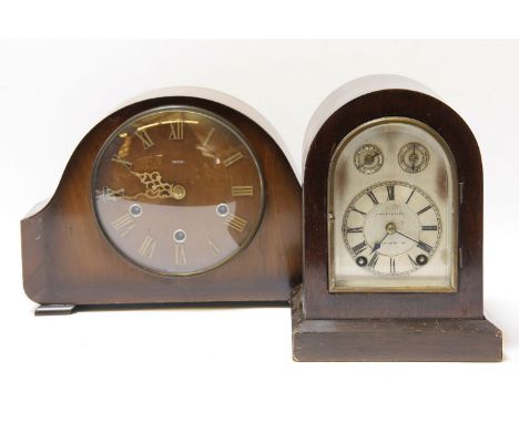 A small bracket clock, and one other