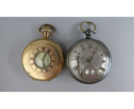 An Open Faced London Hallmarked Silver Pocket Watch with Engine Turned Face and Foliate Decoration. Fusee Movement Signed WM 