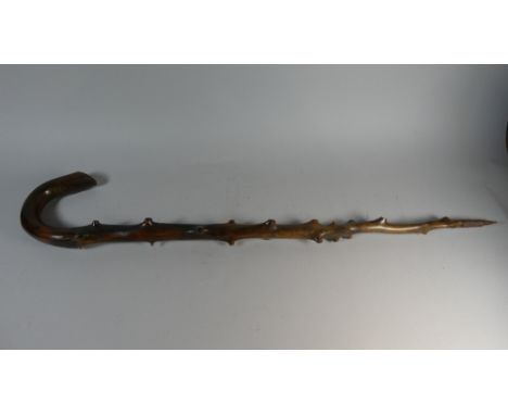 A 19th Century Country Made Yew Wood Hedgerow Walking Stick 90cm Long