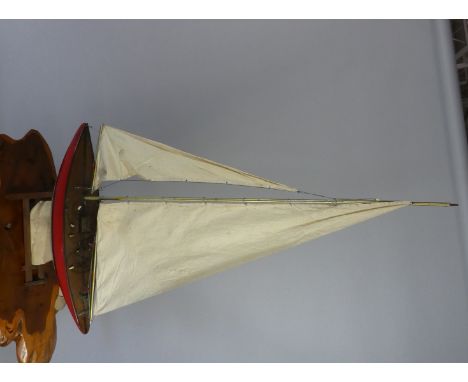 A Vintage Wooden Racing Pond Yacht, "White Spray" with Later Mast and Rigging, 77cms Long