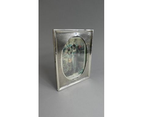 A Nice Quality Silver Mounted Photo Frame, Engine Turned Decoration. Hallmark Rubbed. 
