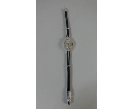 A Vintage Ladies 14ct White Gold and Diamond Cocktail Watch. Swiss Made and with 17 Jewels, on Later Cotton Strap.