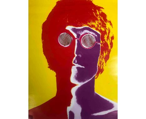 A print of John Lennon by Richard Avedon, copyright 1967, NEMS enterprises. H.79 W.57cm. 