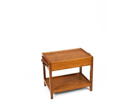 Dennis French, a Cotswold Arts &amp; Crafts two-tier trolley with pull out shelf to either side and a removeable tray fitted 