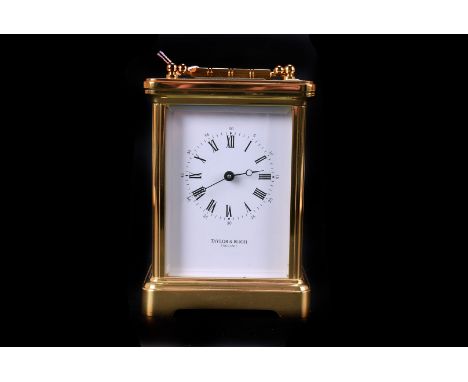 A Taylor & Bligh brass carriage clock, with platform lever escapement, 13.5cm high