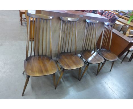 A set of Ercol Golden Dawn elm and beech Goldsmiths chairs 