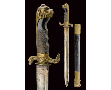 dating: second quarter of the 19th Century provenance: Sardinian Kingdom Straight, single-and false-edged blade, with wide fu