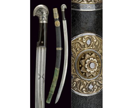 dating: last quarter of the 19th Century provenance: Caucasia Strong, curved, single-and false-edged blade with triple fuller