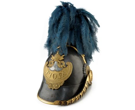 dating: mid-19th Century provenance: Papal States Boiled leather skull, surmounted by a cusp (detached) provided with light b