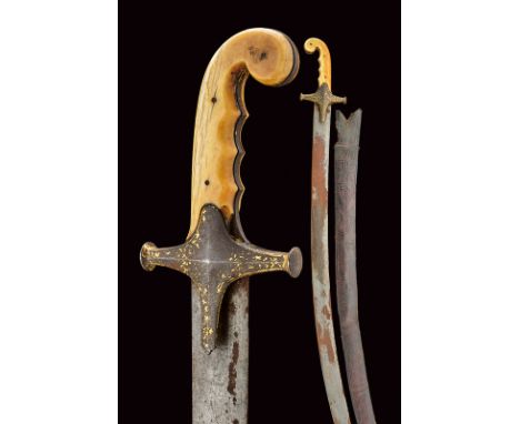 dating: 19th Century provenance: Indopersia Curved, single-and false-edged blade, almost flat (to be cleaned); iron tulvar-qu