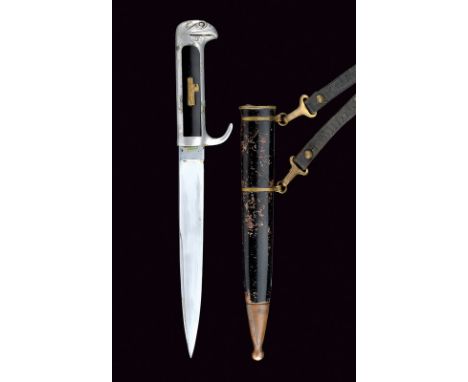dating: second quarter of the 20th Century provenance: Italy Straight, single -and false-edged blade; aluminium grip shaped a