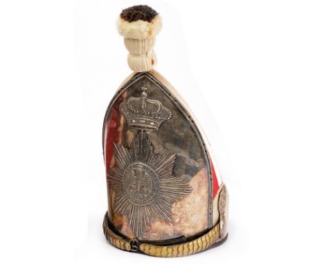 dating: circa 1900 provenance: Prussia Big, silver brass decoration with crowned star of the guard; the body made of red and 