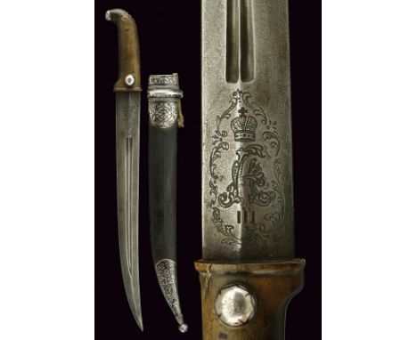 dating: last quarter of the 19th Century provenance: Caucasia Slightly curved, double-edged blade, with ribbed tip, a double 