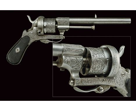 dating: third quarter of the 19th Century provenance: Paris Long, rifled, round, 7 mm cal. barrel, octagonal at the base, eng