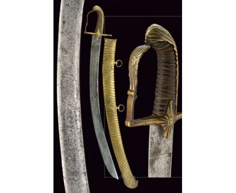 dating: 18th Century provenance: Hungary Wide, curved, single-and false-edged blade, engraved on both sides with symbols rese