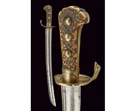 dating: 18th Century provenance: Europe Curved, single -and false-edged blade for a sabre, with a thin fuller near the back a
