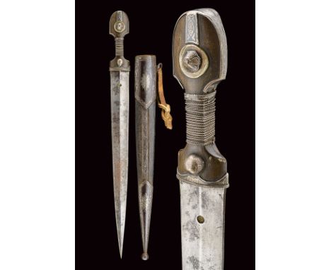 dating: late 19th Century provenance: Caucasia Straight, double-edged blade converging toward the tip, ribbed at the center a