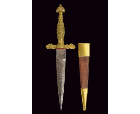 dating: third quarter of the 19th Century provenance: Spain Straight, double-edged blade of hexagonal section, featuring reli