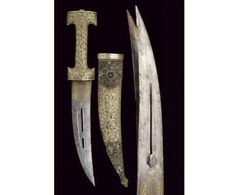 dating: late 19th Century provenance: Turkey Curved, double-edged blade, provided with an open-work featuring a slide (moving