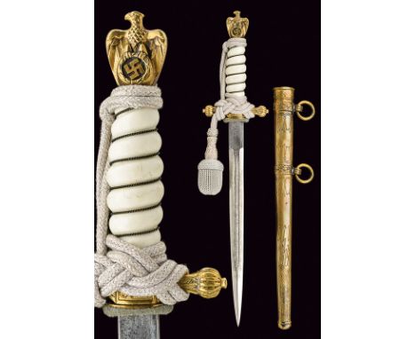 dating: 20th Century provenance: Germany Straight, double-edged blade, ribbed at the center and with double fuller, engraved 