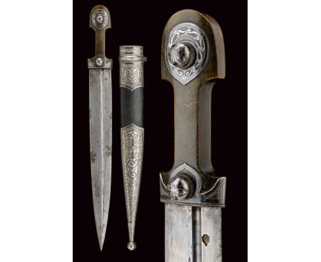 dating: last quarter of the 19th Century provenance: Caucasia Wide, straight, double-edged blade with deep, asymmetrical groo