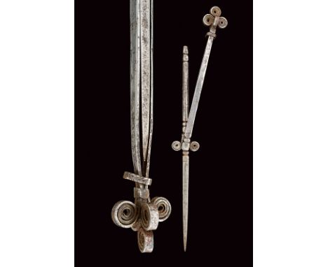 dating: 17th Century provenance: Italy Straight blade of square section with knotted base; grip of octagonal section and knot