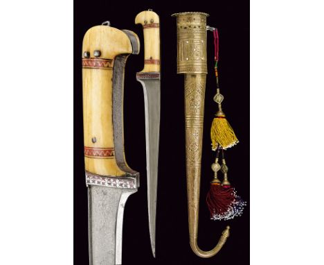 dating: last quarter of the 19th Century provenance: Afghanistan Straight, single-edged blade with "T"-back, made of fine dam