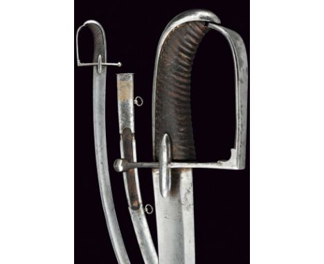 dating: circa 1800 provenance: France Curved, single -and false-edged blade with wide fuller; one-quillon angled hilt with la