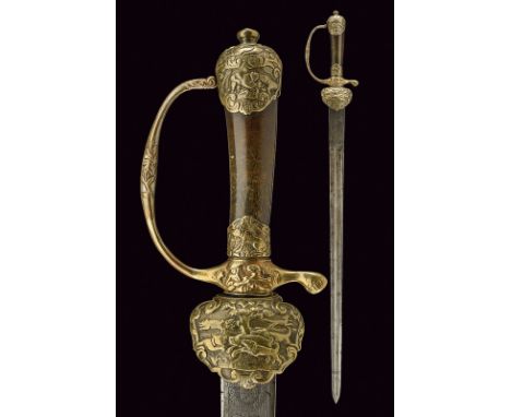 dating: 18th Century provenance: Germany Straight, single -and false-edged blade, grooved near the back, a fuller at the cent