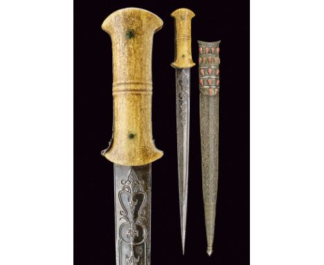 dating: early 19th Century provenance: Turkey Straight, double-edged blade, probably made of damask, finely carved with flora