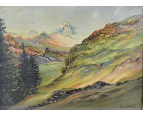 William R Baker, early 20th Century, watercolour, alpine landscape, signed lower right and dated 26, 37cm x 50cm, framed and 