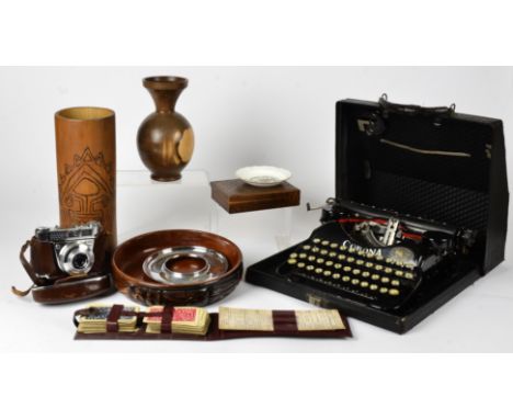 A 20th Century typewriter manufactured by 'Corona',  together with a mid Century soda siphon, and various other assorted coll