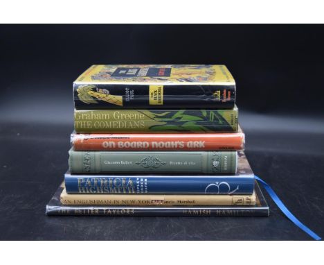 A collection of seven first edition novels to include titles by Patricia Highsmith and Graham Greene. H.29 W.23cm (7) 