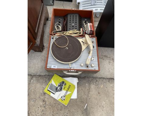 A PYE PORTABLE RECORD PLAYER 