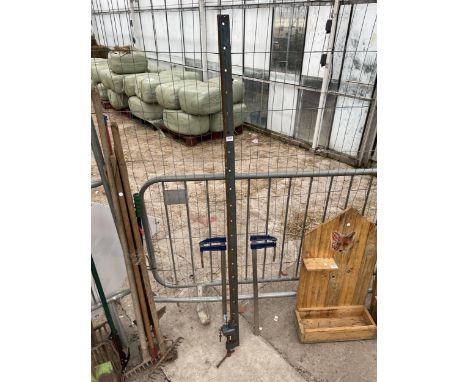 A SMALL PAIR OF SASH CLAMPS AND A LARGE SASH CLAMP 