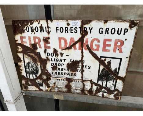 AN ORIGINAL ENAMEL 'FORESTRY GROUP' WESTON HEATH SIGN 