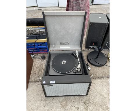 A HACKER PORTABLE RECORD PLAYER WITH GARRARD DECK 