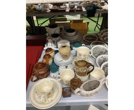 VARIOUS CERAMIC ITEMS TO INCLUDE DENBY GREENWHEAT, MEAKIN, STONEWARE ETC 