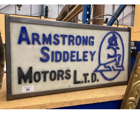 AN ARMSTRONG SIDDELEY MOTORS LTD ILLUMINATED LIGHT BOX SIGN 