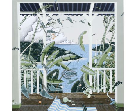 RUPERT GATFIELD (1959) 'A Tropical Storm Approaches', lithograph, signed, inscribed and numbered 245/250 in pencil in the mar