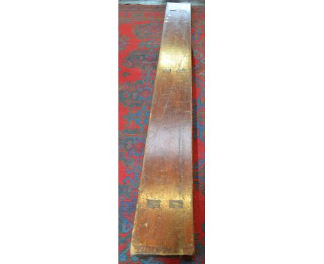 A Victorian pine bench, 240cm long x 46cm high