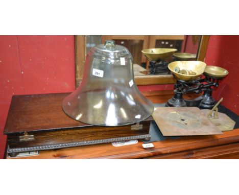 Boxes and Objects - an octagonal brass sundial, marked ONLY NE COUNT N YOUR NW SUNNY W HOURS SW, 19cm diam.; a 19th century s