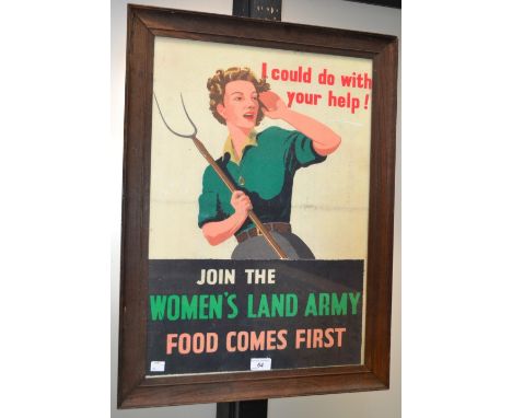 A World War Two poster, Join The Women's Land Army