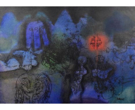 DOUGLAS PORTWAY (1922-1993); a mixed media on canvas, abstract study, signed, 57 x 76cm, framed. (D)Additional InformationThi