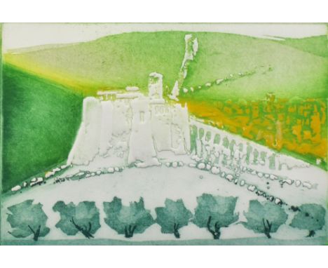 LOSSI; an artist's proof print, 'Veduta di Assisi', signed and inscribed, 15 x 23.5cm, framed and glazed.