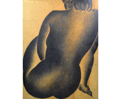 MILAN LALUHA (1930-2013); a pencil drawing, 'Black Seated Nude', unsigned, 58 x 44cm, framed and glazed. (D)Provenance: Purch