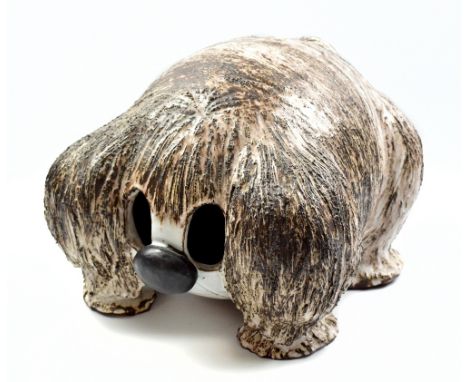 JOHN VIRANDO (ex Briglin Pottery); a large tin glazed earthenware sculpture of 'Dougal' from The Magic Roundabout,&nbsp;paint