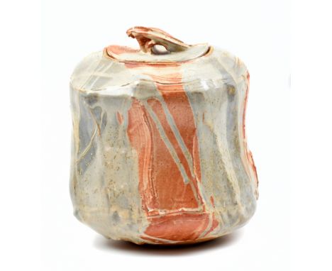 PASCAL GEOFFROY (born 1951); a large stoneware caddy covered in shino glaze, impressed mark, height 27.5cm. (D)Additional Inf